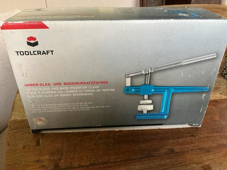Toolcraft Horlogeglas en Vloerinzetklem, Antiek en Kunst, Antiek | Gereedschap en Instrumenten, Ophalen of Verzenden