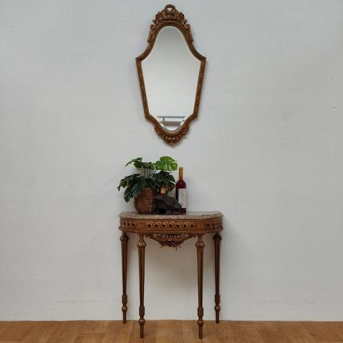 Barok Rococo wandconsole sidetable marmer blad en spiegel 05, Huis en Inrichting, Tafels | Sidetables, Zo goed als nieuw, Ophalen of Verzenden