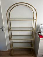 Gouden Stellingkast/Boekenkast Glas & Staal, Huis en Inrichting, Kasten | Stellingkasten, Ophalen, Zo goed als nieuw