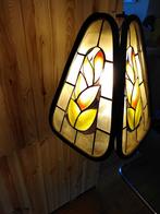 Vintage hanglamp Capiz Shell en Rotan, Gebruikt, Bohemian, Beach,, Hout, Ophalen of Verzenden