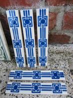 125 antieke tegelrandjes 15x2cm wit met blauw, new old stock, Antiek en Kunst, Antiek | Wandborden en Tegels, Ophalen of Verzenden