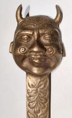 Vintage, briefopener, messing, duivelsgezicht., Ophalen of Verzenden