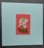 kaart met geborduurde Anthurium/Flamingoplant (1815), Hobby en Vrije tijd, Kaarten | Zelfgemaakt, Ophalen of Verzenden, Nieuw