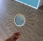 Zonnebloem Spiegel - Gouden Design, Ophalen, Minder dan 50 cm, Rond, Zo goed als nieuw