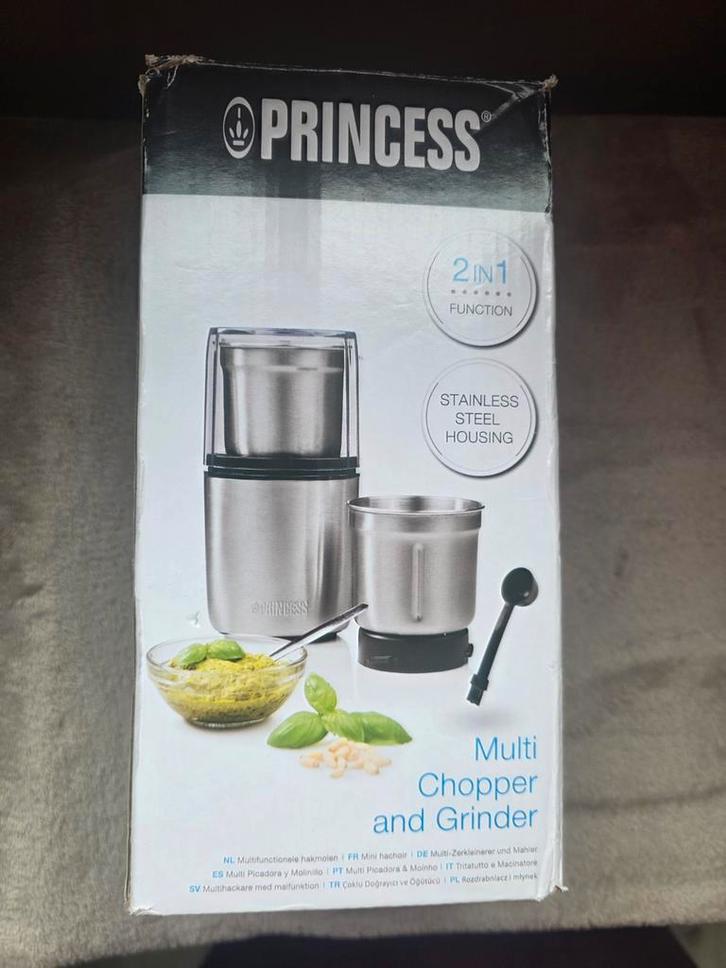 Princess Multi Chopper & Grinder - 2 in 1, Witgoed en Apparatuur, Keukenmixers, Nieuw, Minder dan 1 liter, 1 snelheid, Vaatwasserbestendig