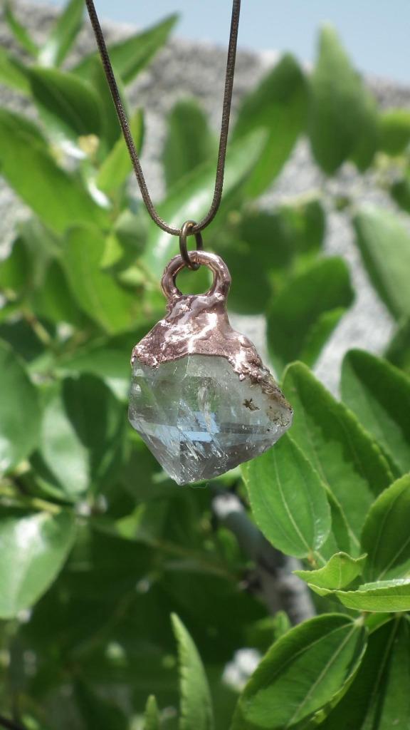 Electroformed Koperen Herkimer Diamant hanger, Verzamelen, Mineralen en Fossielen, Mineraal, Verzenden