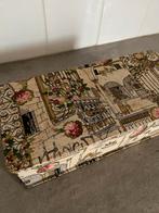 Antieke Franse stoffen doos, Antiek en Kunst, Curiosa en Brocante, Ophalen of Verzenden