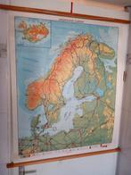 Vintage schoolplaat, noord-west Europa, Antiek en Kunst, Antiek | Schoolplaten, Ophalen of Verzenden, Aardrijkskunde