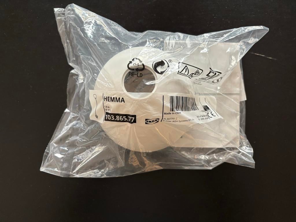 HEMMA IKEA pendellamp - wit - 1.8m, Ophalen, Zo goed als nieuw, Kunststof, Minder dan 50 cm