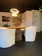 Uitschuifbare ronde eettafel - 120cm tot 200cm, Huis en Inrichting, Tafels | Eettafels, Ophalen, Gebruikt, 100 tot 150 cm, Vijf personen of meer