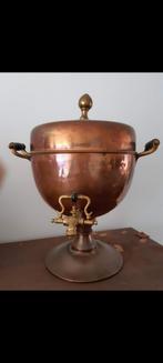 Negentiende eeuwse rood/geel koperen samovaar, Antiek en Kunst, Ophalen