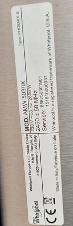 Whirlpool Magnetron AMW 503/ ix, Ophalen of Verzenden, Inbouw, Draaiplateau, 45 tot 60 cm