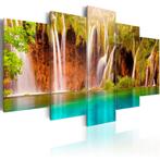 731 Waterval Paradijs 5 Luik Canvas Schilderij 200x100 Nieuw, Ophalen of Verzenden