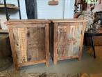 Stoer nachtkastje van oud trunkwood, Huis en Inrichting, Slaapkamer | Nachtkastjes, Ophalen, Nieuw, 55 tot 70 cm, Nvt