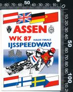 Sticker: IJsspeedway WK 1987 - Assen (Wit), Verzamelen, Ophalen of Verzenden, Zo goed als nieuw, Auto of Motor