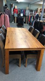 Eiken eettafel 2.20m, Huis en Inrichting, Tafels | Eettafels, Ophalen, Gebruikt, Rechthoekig, 200 cm of meer