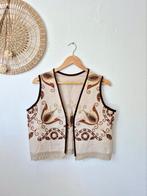 Upcycled boho linnen geborduurd gilet S/M/L, MINT UPCYCLING, Ophalen of Verzenden, Zo goed als nieuw