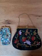 Handtas borduurwerk vintage goudkleurige sluiting bril koker, Ophalen of Verzenden, Dames