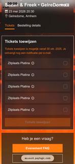 2 zitplaatsen Suzan & Freek 23 mei, Twee personen, Mei