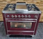 Luxe Fornuis Boretti Majestic 90cm bordeaux rood Frytop, 60 cm of meer, Ophalen of Verzenden, Zo goed als nieuw, Energieklasse A of zuiniger