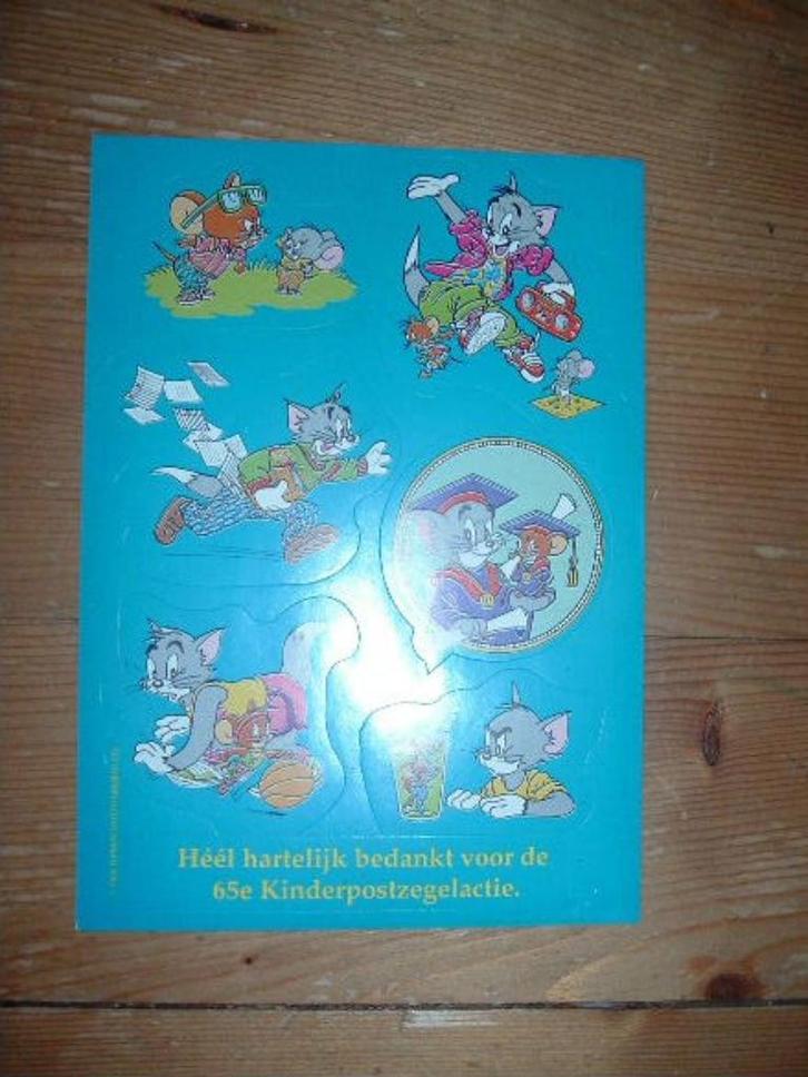 Tom en Jerry kinderpostzegels stickervelletjes stickers vel, Verzamelen, Stickers, Zo goed als nieuw, Bedrijf of Vereniging, Ophalen of Verzenden