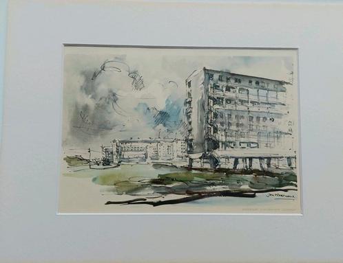 Jan Korthals .. Slotervaart/ flat Sloterhof ... Amsterdam., Antiek en Kunst, Kunst | Tekeningen en Foto's, Ophalen of Verzenden
