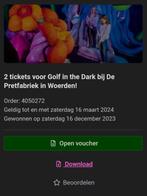 2 tickets glowgolf pretfabriek Woerden, Tickets en Kaartjes, Recreatie | Pretparken en Attractieparken, Ticket of Toegangskaart