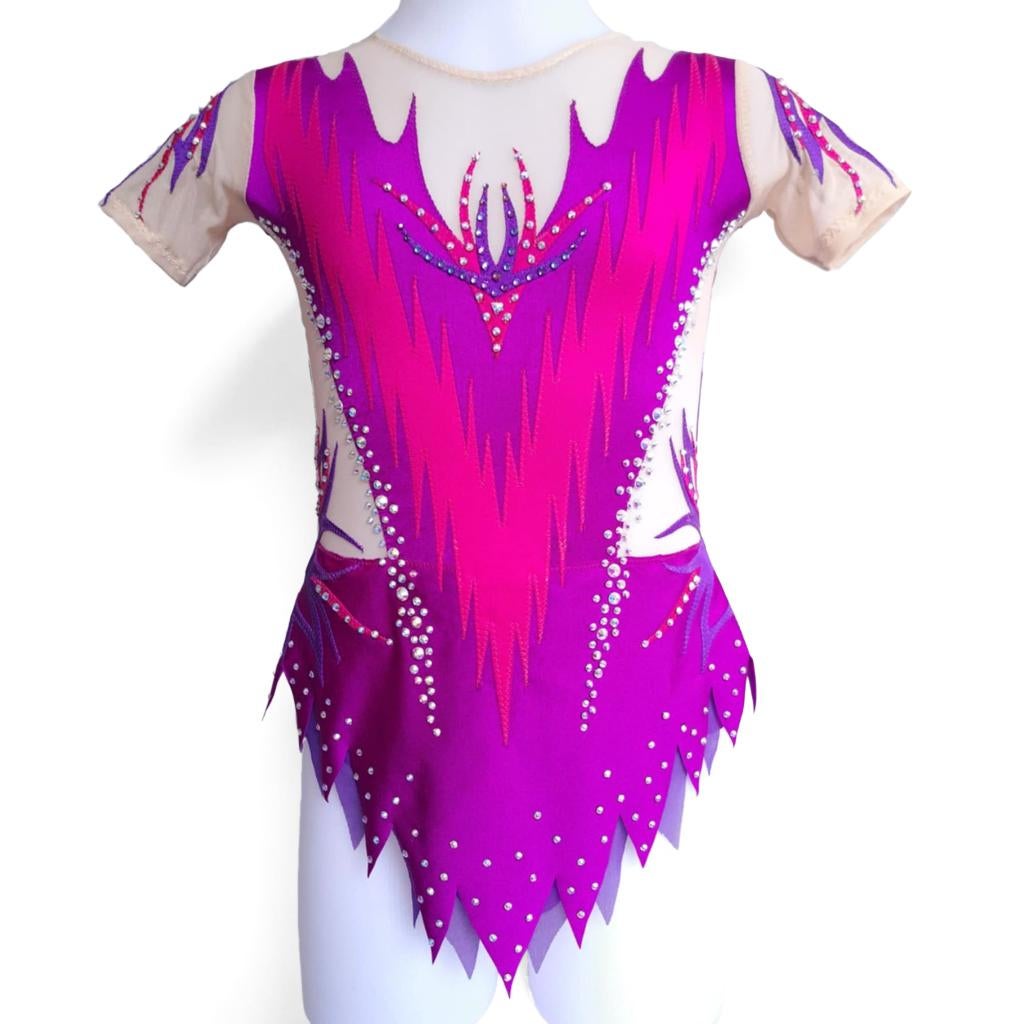 Nieuw ritmische gymnastiek pakje maat 122/128, Sport en Fitness, Turnen, Materiaal, Paars, Nieuw, Kindermaat 122 t/m 140