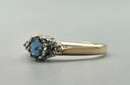Gouden ring met edelsteen topaas en diamant. 2025/498., Ophalen of Verzenden, Goud, Ring, Met edelsteen