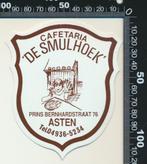 Sticker: Cafetaria De Smulhoek - Asten, Ophalen of Verzenden, Zo goed als nieuw, Bedrijf of Vereniging