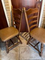 Stevige Houten stoelen set, Ophalen, Gebruikt, Twee, Bruin