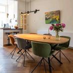 Eiken ovale tafel met Kik-onderstel 220x110, Huis en Inrichting, Tafels | Eettafels, Ophalen, Modern, Ovaal, Nieuw