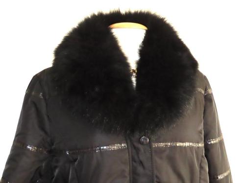 Frandsen Exclusieve jas met afknoopbaar bont mt 44/46, Kleding | Dames, Jassen | Winter, Zo goed als nieuw, Maat 42/44 (L), Zwart