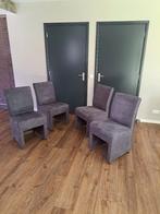 Eethoek stoelen, Huis en Inrichting, Ophalen, Gebruikt, Grijs, Stof
