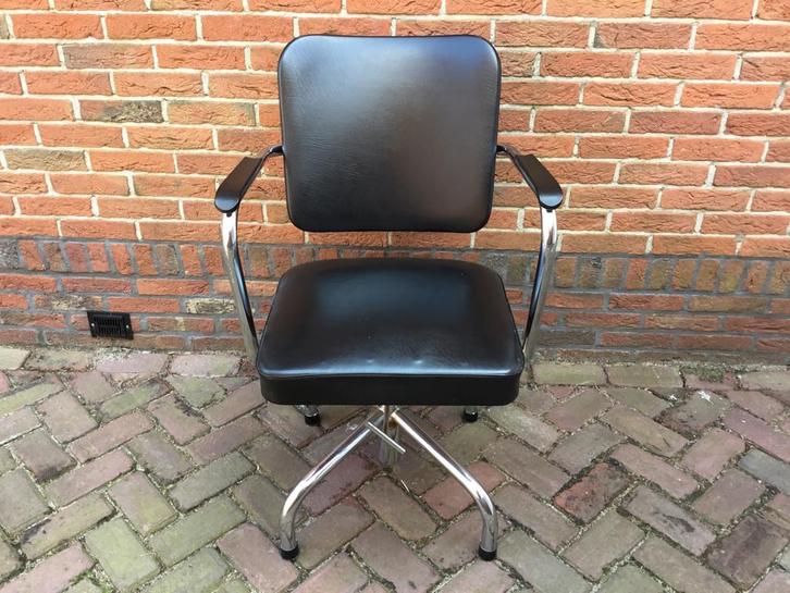 Skai Lederen Bureaustoel, Huis en Inrichting, Bureaustoelen, Gebruikt, Bureaustoel, Zwart, Ophalen