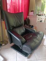Keurige Zware Zwart leren Rolf-Benz Relax Fauteuil., Ophalen, Zo goed als nieuw, 75 tot 100 cm