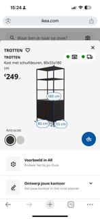 IKEA TROTTEN kast met schuifdeuren – antraciet, Ophalen, Zo goed als nieuw