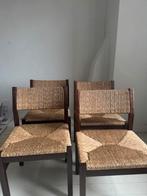 4x vintage rieten stoelen, Huis en Inrichting, Stoelen, Ophalen, Bruin, Zo goed als nieuw, Vier
