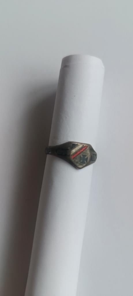 Zilveren patriottische ring uit WO I – 1914/1916 – 800 zilve, Verzamelen, Militaria | Algemeen, Overige soorten, Duitsland, Ophalen of Verzenden