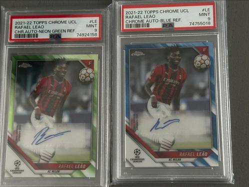 Rafael Leao. Topps Chrome UCL 2021-22. 2x PSA 9 autograph, Verzamelen, Sportartikelen en Voetbal, Ophalen of Verzenden