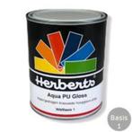 3 keer 1 liter Herberts Aqua PU Gloss Ral 9005 Hoogglans Lak, Doe-het-zelf en Verbouw, Zwart, Nieuw, Ophalen of Verzenden, Lak
