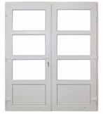 Kunststof Dubbele Deur 3/4 Glas Buiten B175 H204cm Wit