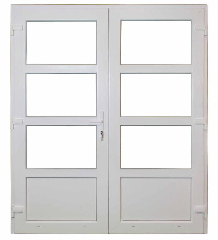Kunststof Dubbele Deur 3/4 Glas Buiten B175 H204cm Wit, Doe-het-zelf en Verbouw, Deuren en Horren, Nieuw, Buitendeur, 200 tot 215 cm