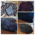 Diverse mooie oude houten batik stempels uit India stempel, Ophalen of Verzenden