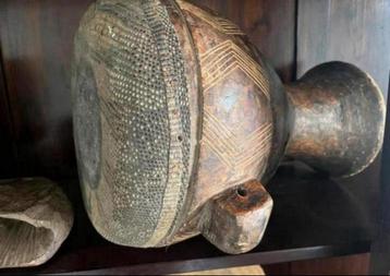 2x originele afrikaanse trommel bongo percussie congo djembe beschikbaar voor biedingen