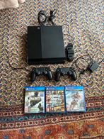 PS4 met 2 controllers, oplaadstation en 3 spellen, Spelcomputers en Games, Ophalen, Met 2 controllers, Original, 500 GB