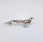 Broche, fazant, zilver en markasiet, ca.1980., Ophalen of Verzenden, Zo goed als nieuw, Zilver, Zilver