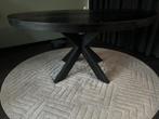 Als nieuw ! Eetkamertafel rond zwart mangohout, Huis en Inrichting, Ophalen, 100 tot 150 cm, Rond, Zo goed als nieuw