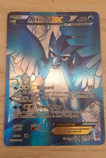 Articuno EX Full Art 132/135 Pokémon Plasma Storm beschikbaar voor biedingen