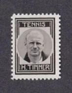 Verzamelplaatje Sluitzegel Tennis Henk Timmer 1936., Zo goed als nieuw, Ophalen